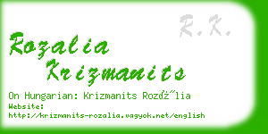 rozalia krizmanits business card